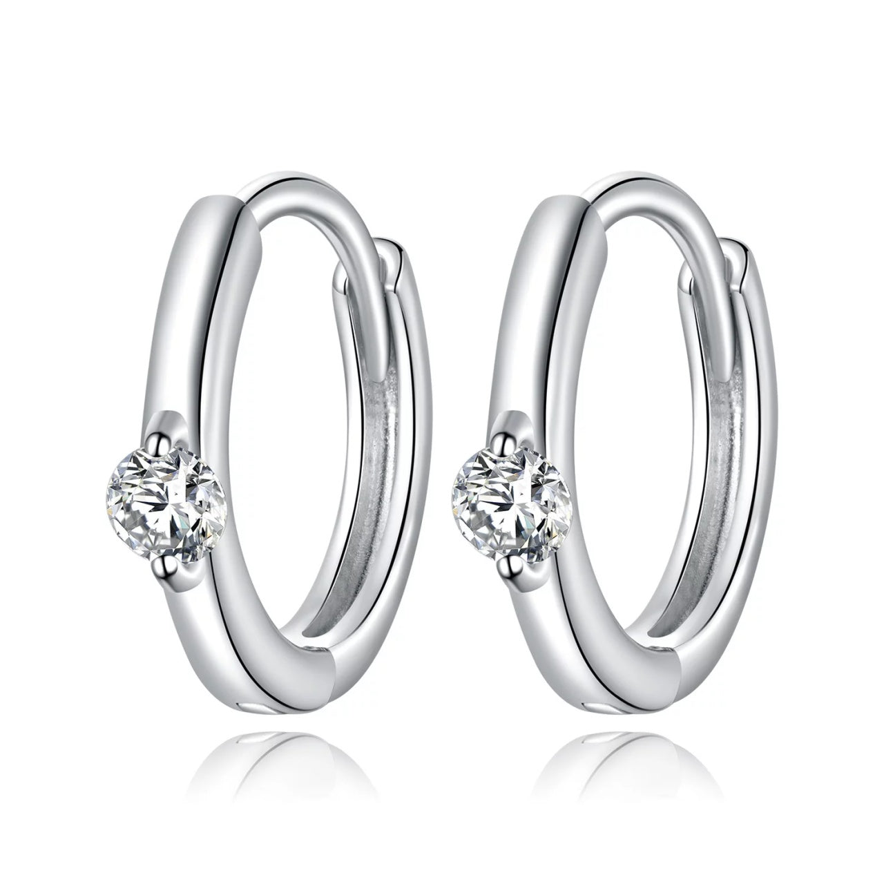 Cercei din argint Simple Crystal, Argint 925, Pentru Femei