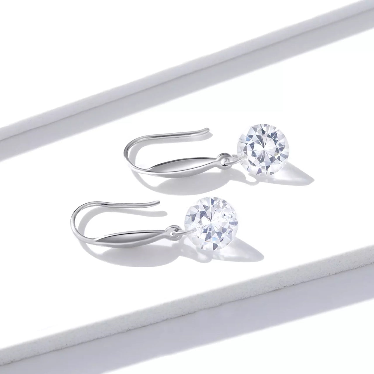 Cercei din argint Simple Crystals, Argint 925, Pentru Femei 2.10g