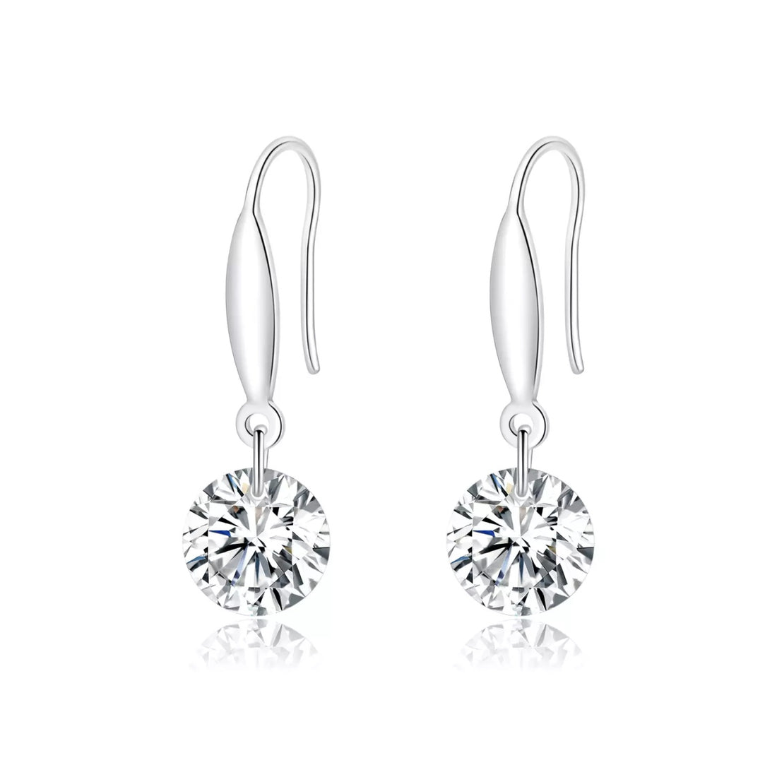 Cercei din argint Simple Crystals, Argint 925, Pentru Femei 2.10g