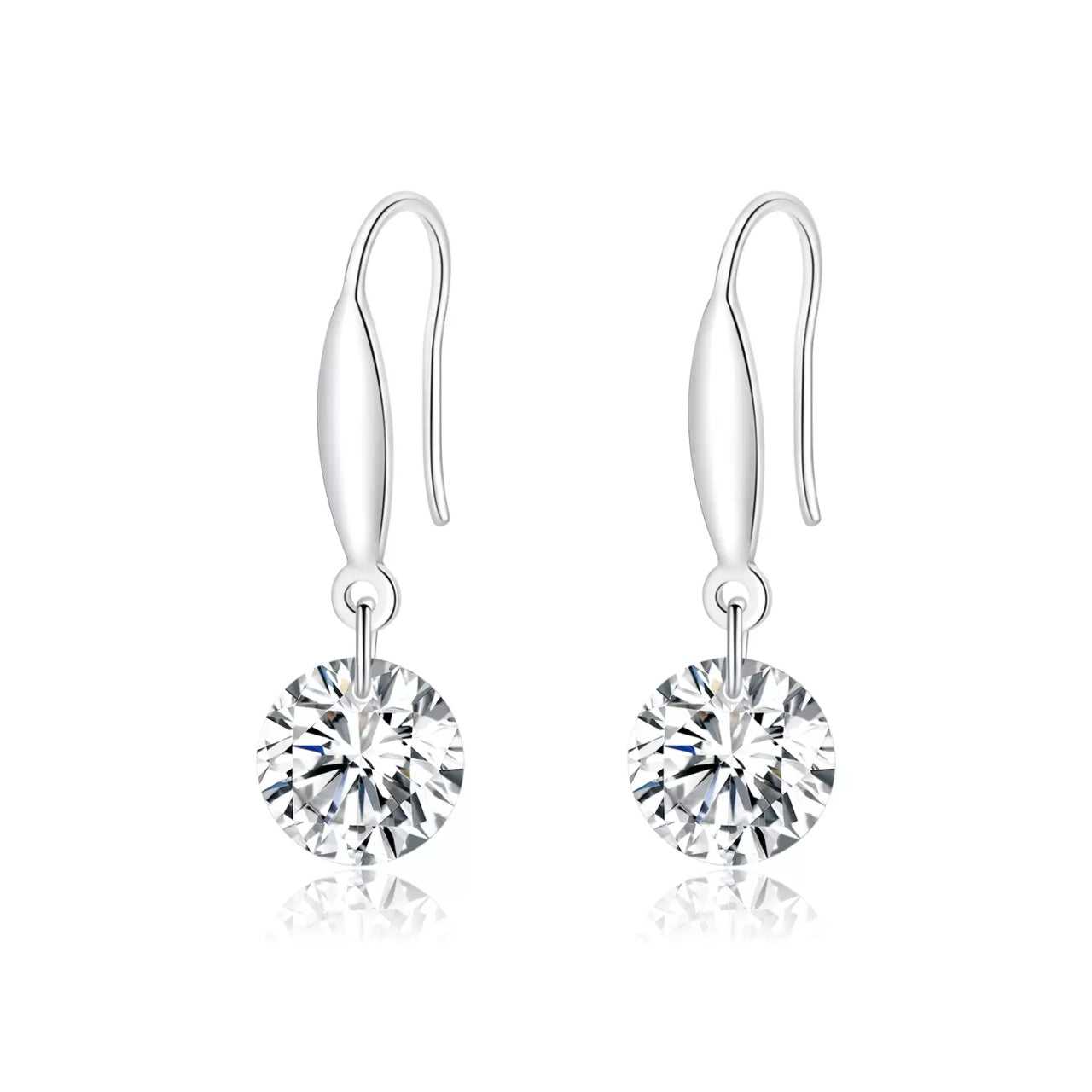 Cercei din argint Simple Crystals, Argint 925, Pentru Femei 2.10g