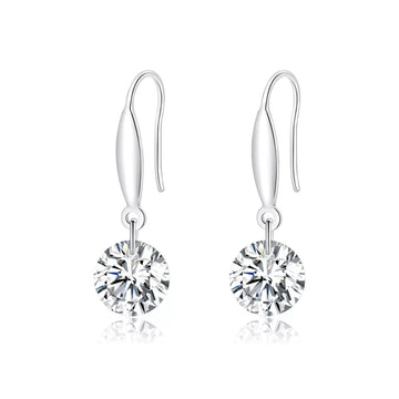 Cercei din argint Simple Crystals, Argint 925, Pentru Femei 2.10g