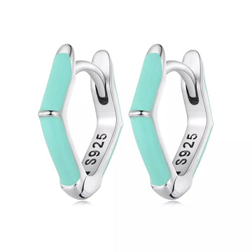 Cercei din argint Simple Mint Hoops, Argint 925, Pentru Femei