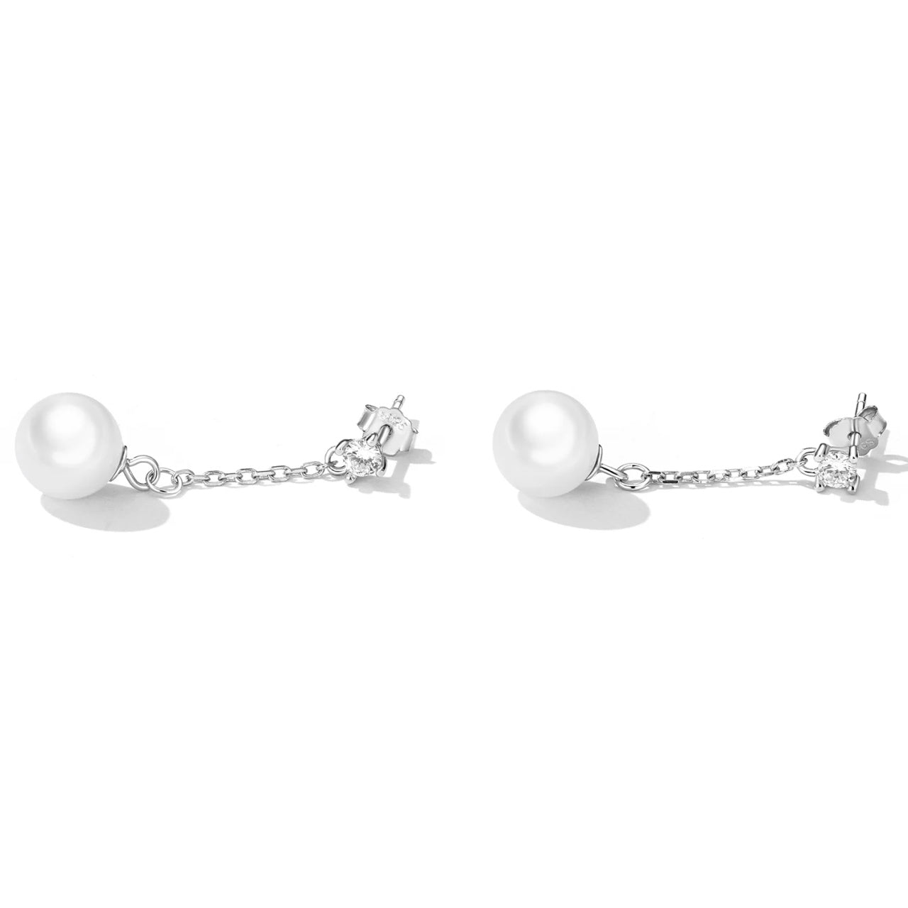 Cercei din argint Simple Pearl, Argint 925, Pentru Femei