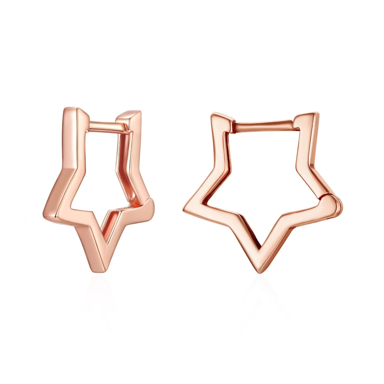 Cercei din argint Simple Rose Stars, Argint 925, Pentru Femei