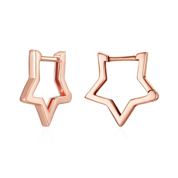 Cercei din argint Simple Rose Stars, Argint 925, Pentru Femei