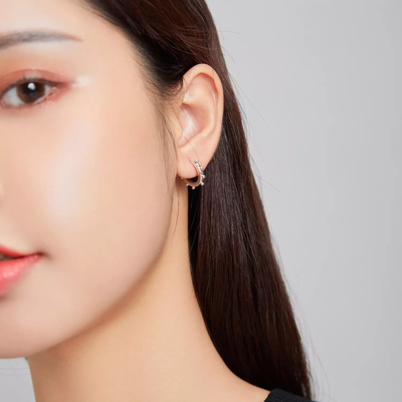 Cercei din argint Simple Round Hoops, Argint 925, Pentru Femei