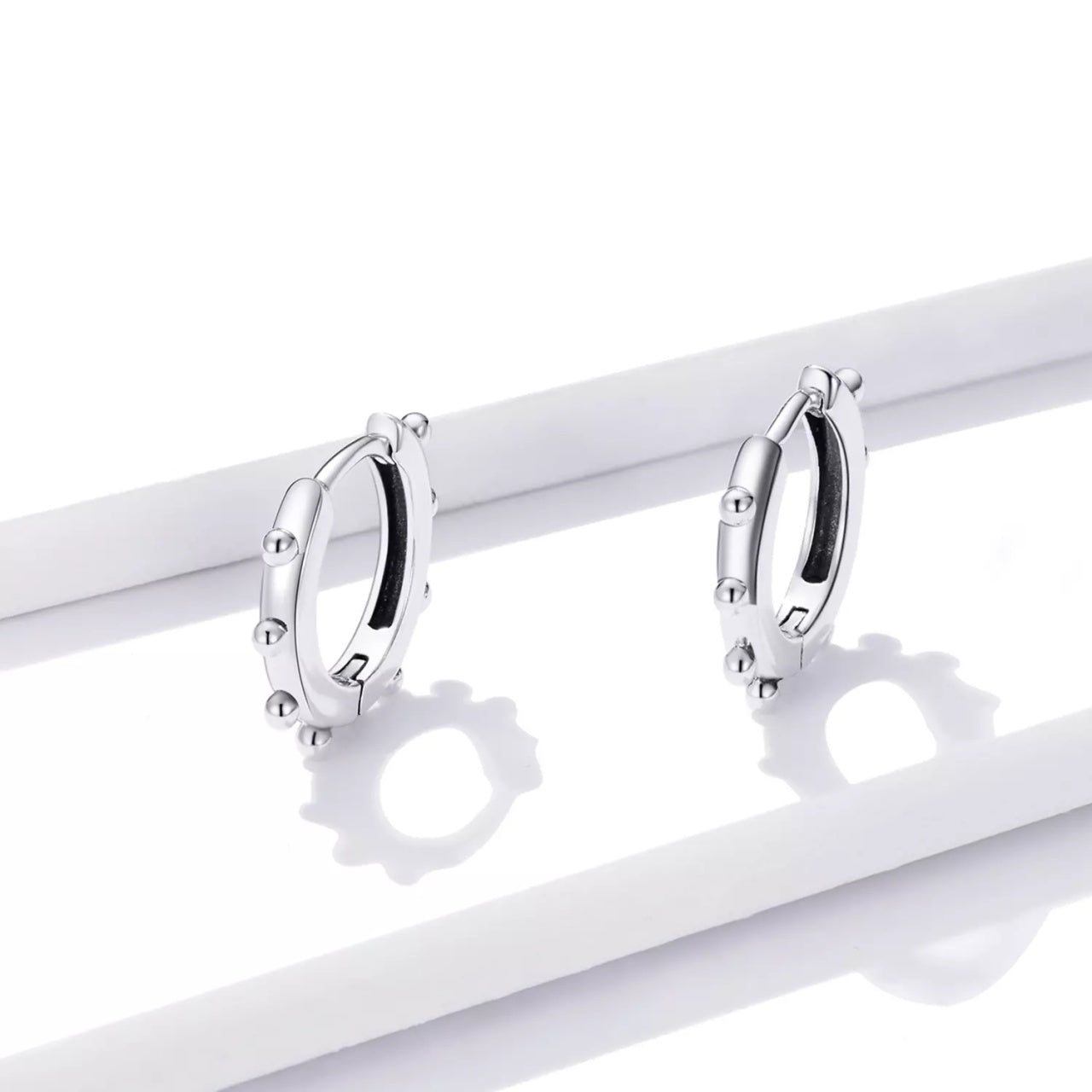 Cercei din argint Simple Round Hoops, Argint 925, Pentru Femei