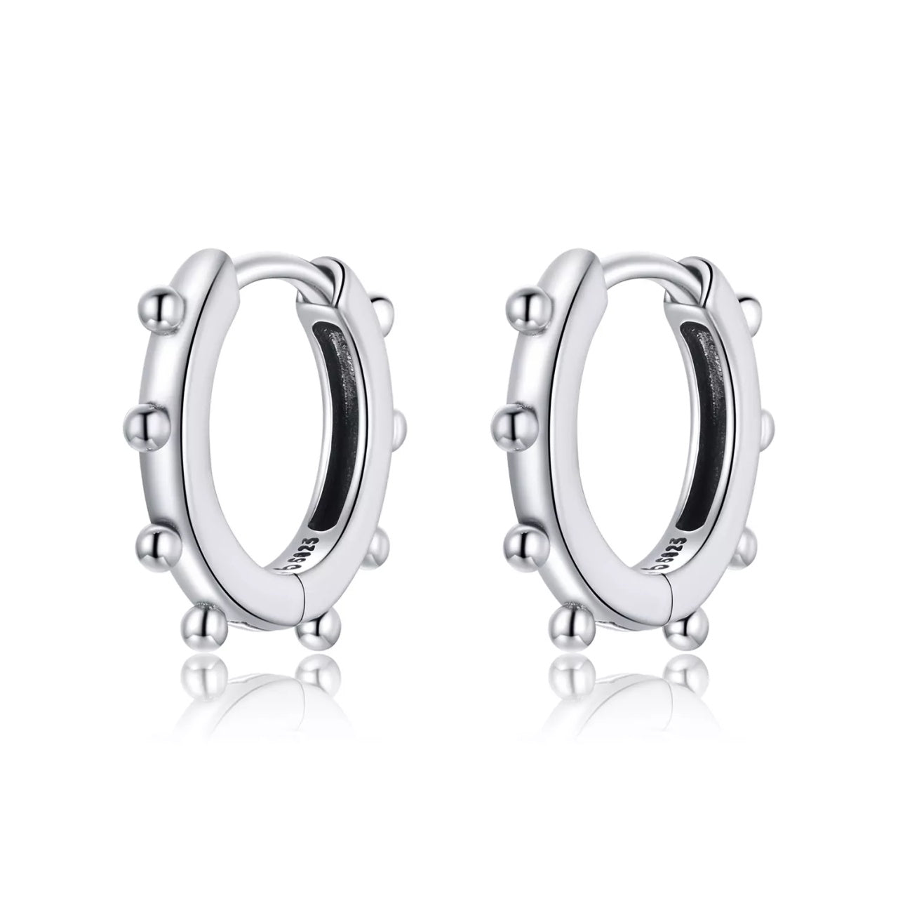 Cercei din argint Simple Round Hoops, Argint 925, Pentru Femei