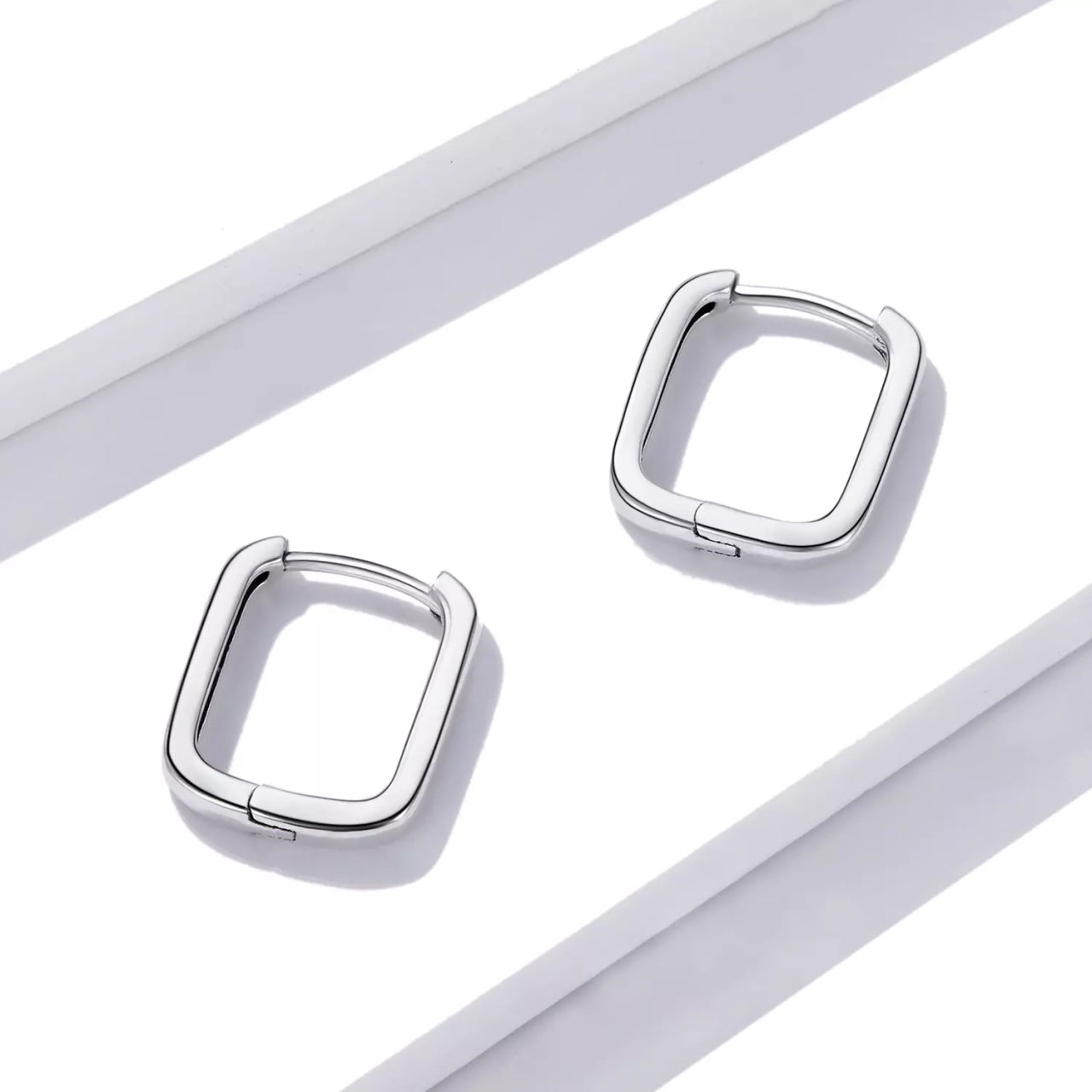 Cercei din argint Simple Square, Argint 925, Pentru Femei