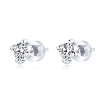 Cercei din argint Simple Square Crystal, Argint 925, Pentru Femei