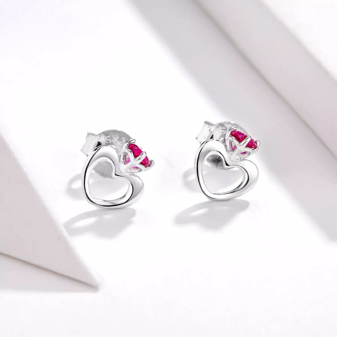 Cercei din argint Small Hearts Earrings, Argint 925, Pentru Femei
