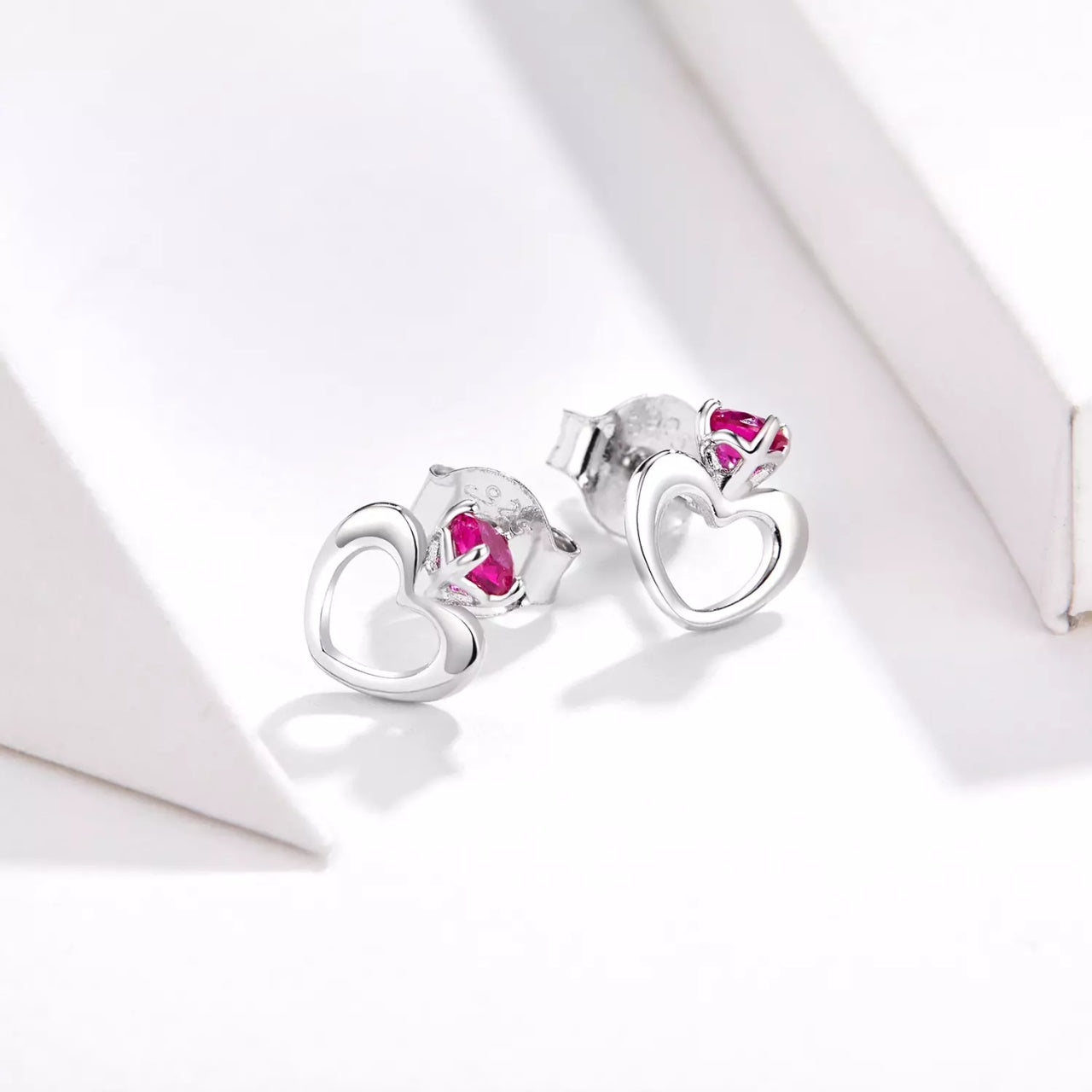 Cercei din argint Small Hearts Earrings, Argint 925, Pentru Femei