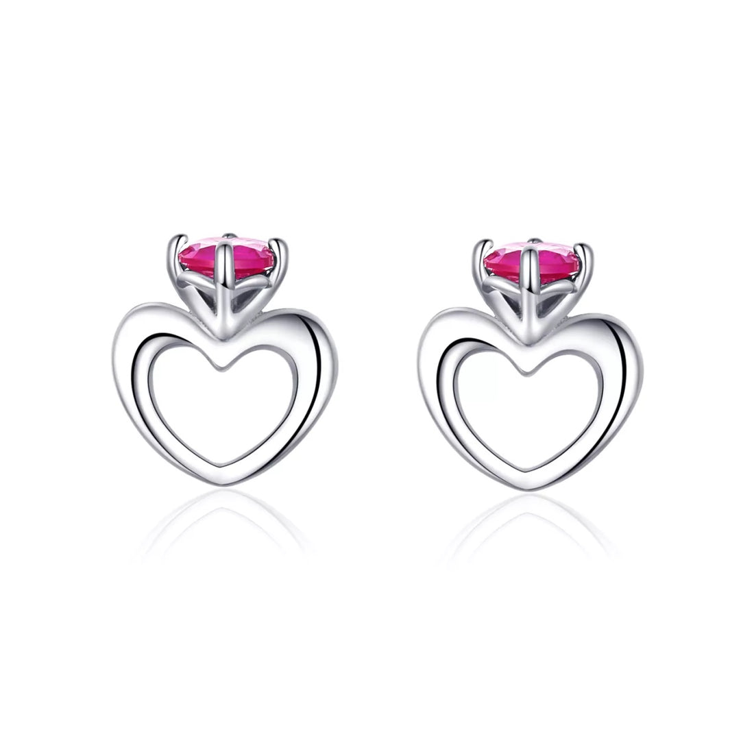 Cercei din argint Small Hearts Earrings, Argint 925, Pentru Femei