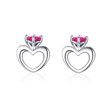 Cercei din argint Small Hearts Earrings, Argint 925, Pentru Femei