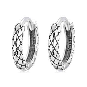 Cercei din argint Snake Skin, Argint 925, Pentru Femei