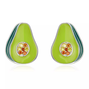 Cercei din argint Sparkling Avocado, Argint 925, Pentru Femei