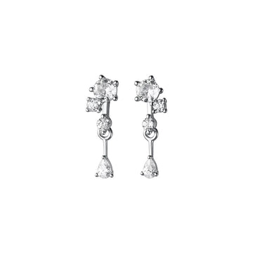 Cercei din argint Sparkling Droplets, Argint 925, Pentru Femei