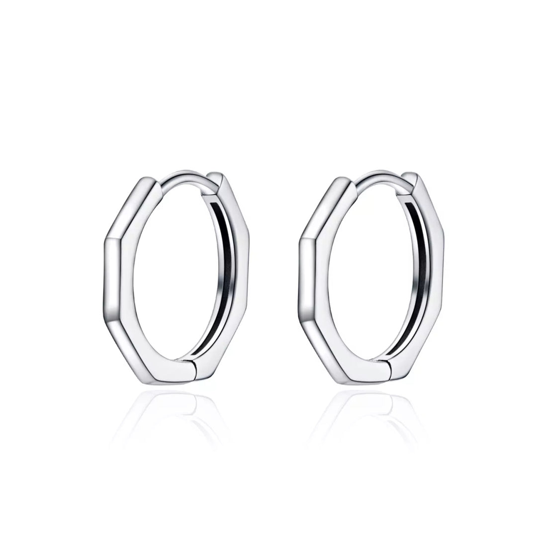 Cercei din argint Squared Hoops, Argint 925, Pentru Femei 1.96g