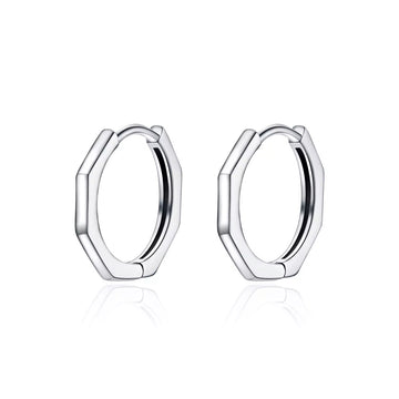 Cercei din argint Squared Hoops, Argint 925, Pentru Femei 1.96g