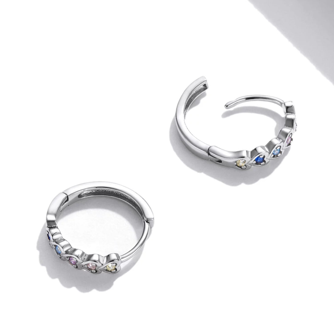 Cercei din argint Stacked Hearts, Argint 925, Pentru Femei 1.09g