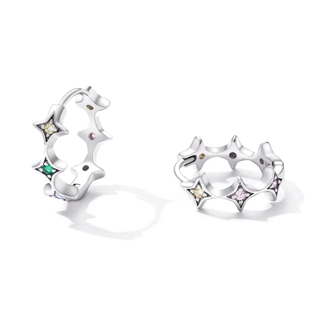 Cercei din argint Star Dazzling Rainbow, Argint 925, Pentru Femei