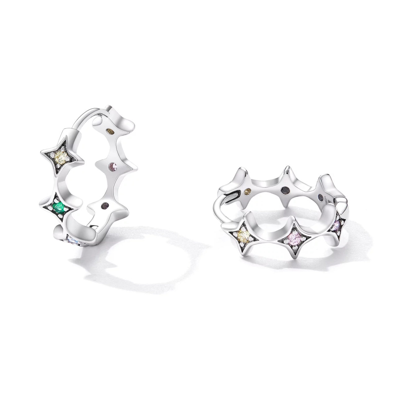 Cercei din argint Star Dazzling Rainbow, Argint 925, Pentru Femei