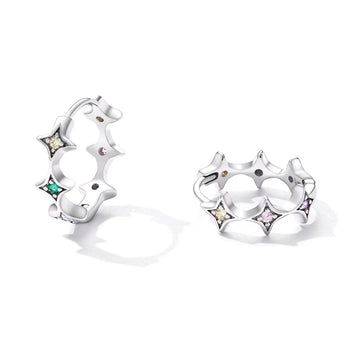 Cercei din argint Star Dazzling Rainbow, Argint 925, Pentru Femei