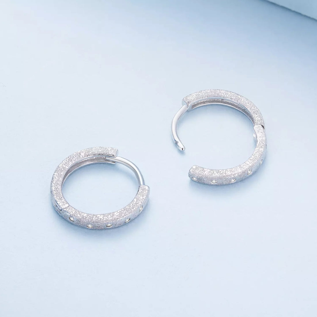 Cercei din argint Star Dust Hoops, Argint 925, Pentru Femei