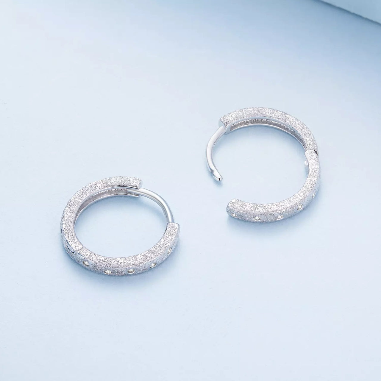 Cercei din argint Star Dust Hoops, Argint 925, Pentru Femei