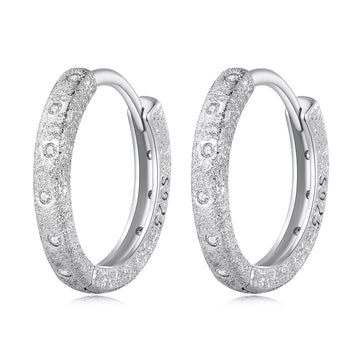 Cercei din argint Star Dust Hoops, Argint 925, Pentru Femei