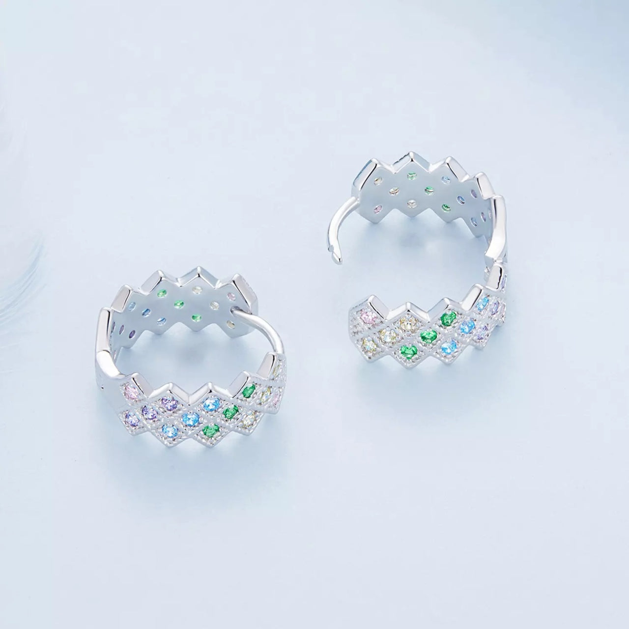 Cercei din argint Starlight Colorful Crystal, Argint 925, Pentru Femei
