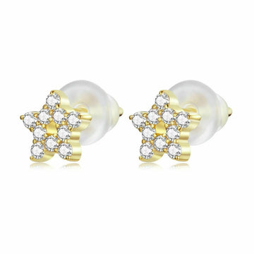 Cercei din argint Stars in Gold, Argint 925, Pentru Femei