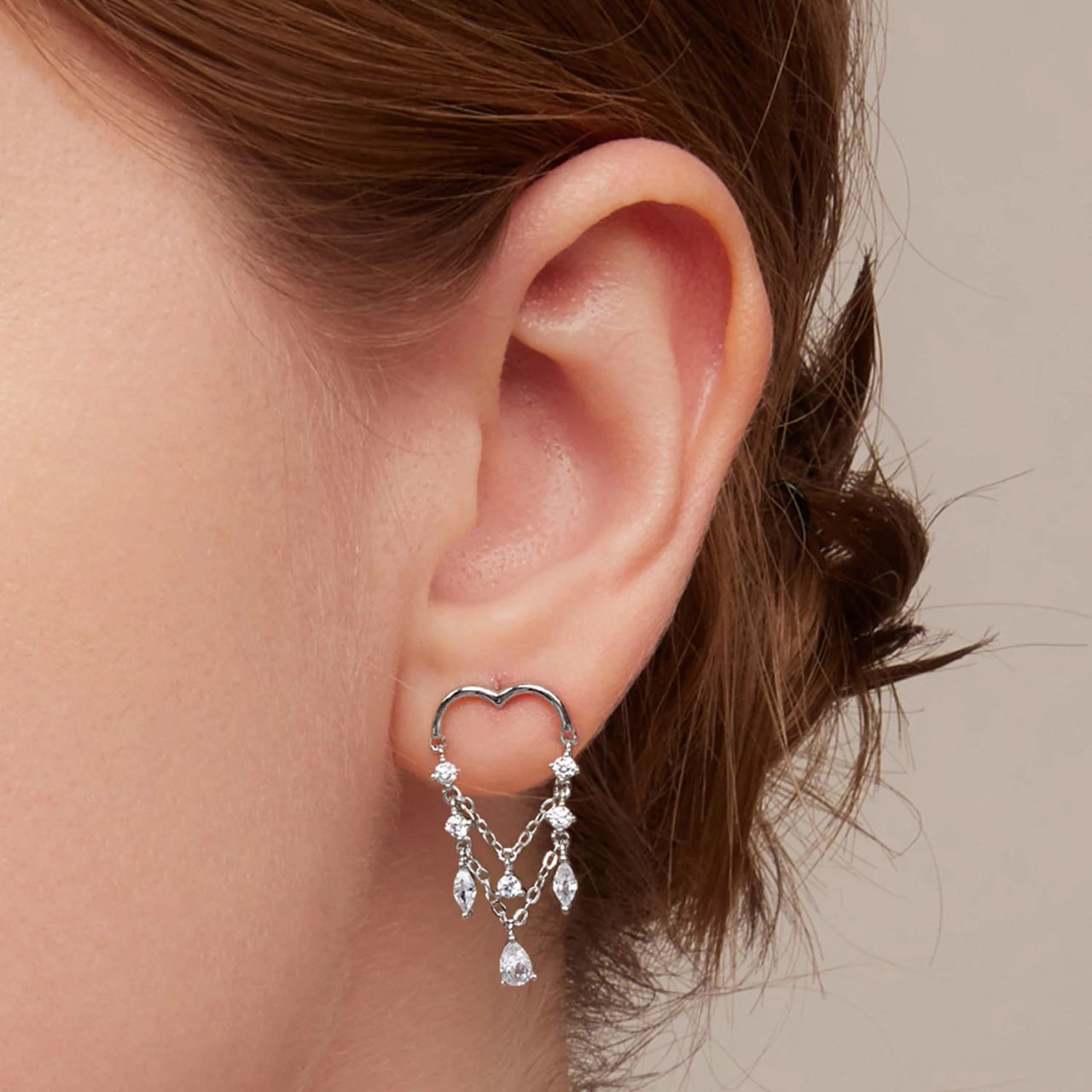 Cercei din argint Stunning Chain, Argint 925, Pentru Femei