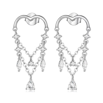 Cercei din argint Stunning Chain, Argint 925, Pentru Femei