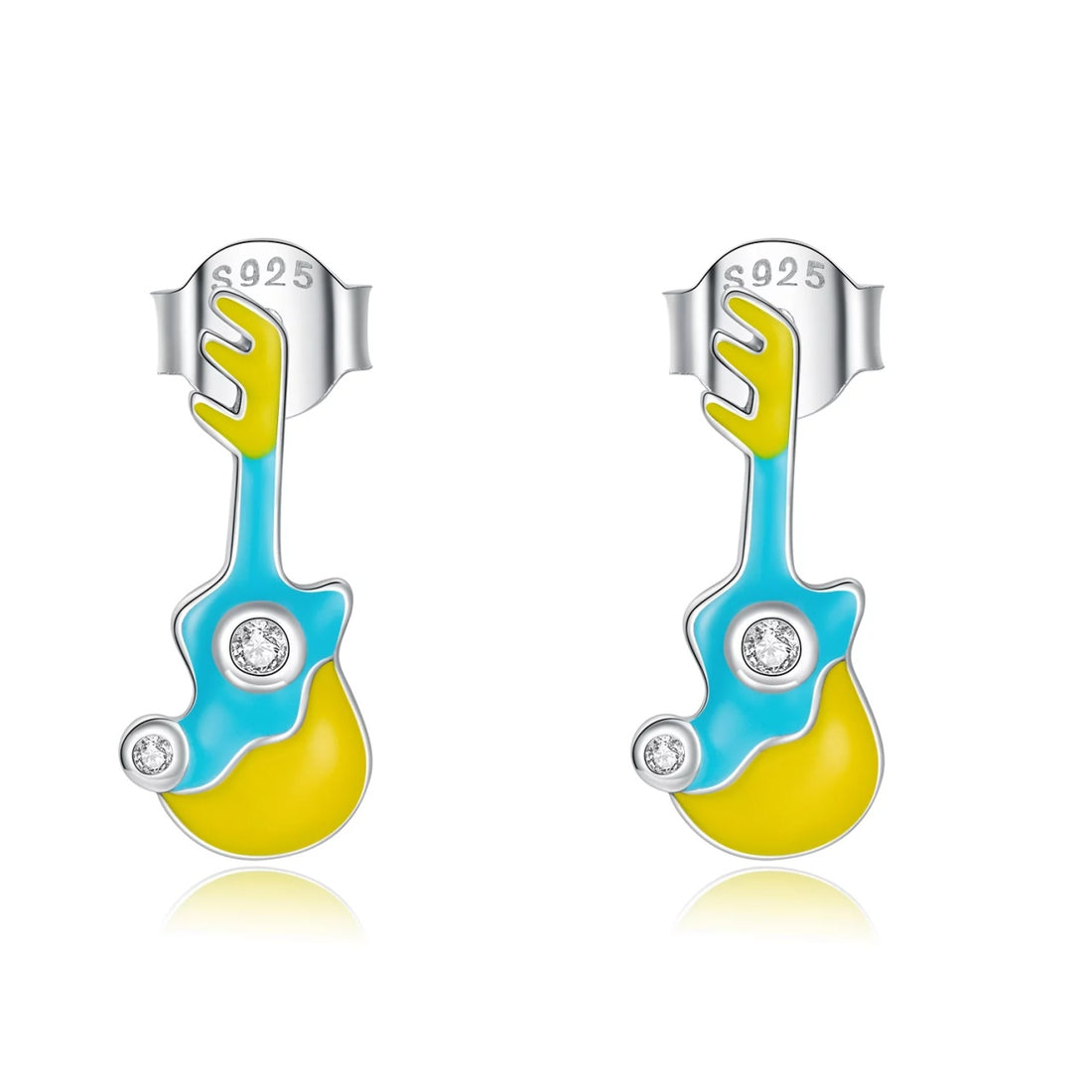 Cercei din argint Summer Guitars, Argint 925, Pentru Femei 1.05g