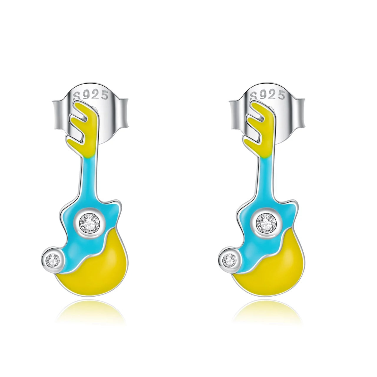 Cercei din argint Summer Guitars, Argint 925, Pentru Femei 1.05g