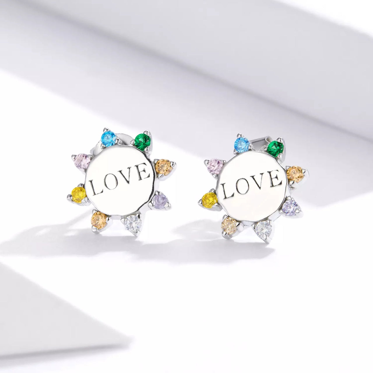 Cercei din argint Sun of Love, Argint 925, Pentru Femei