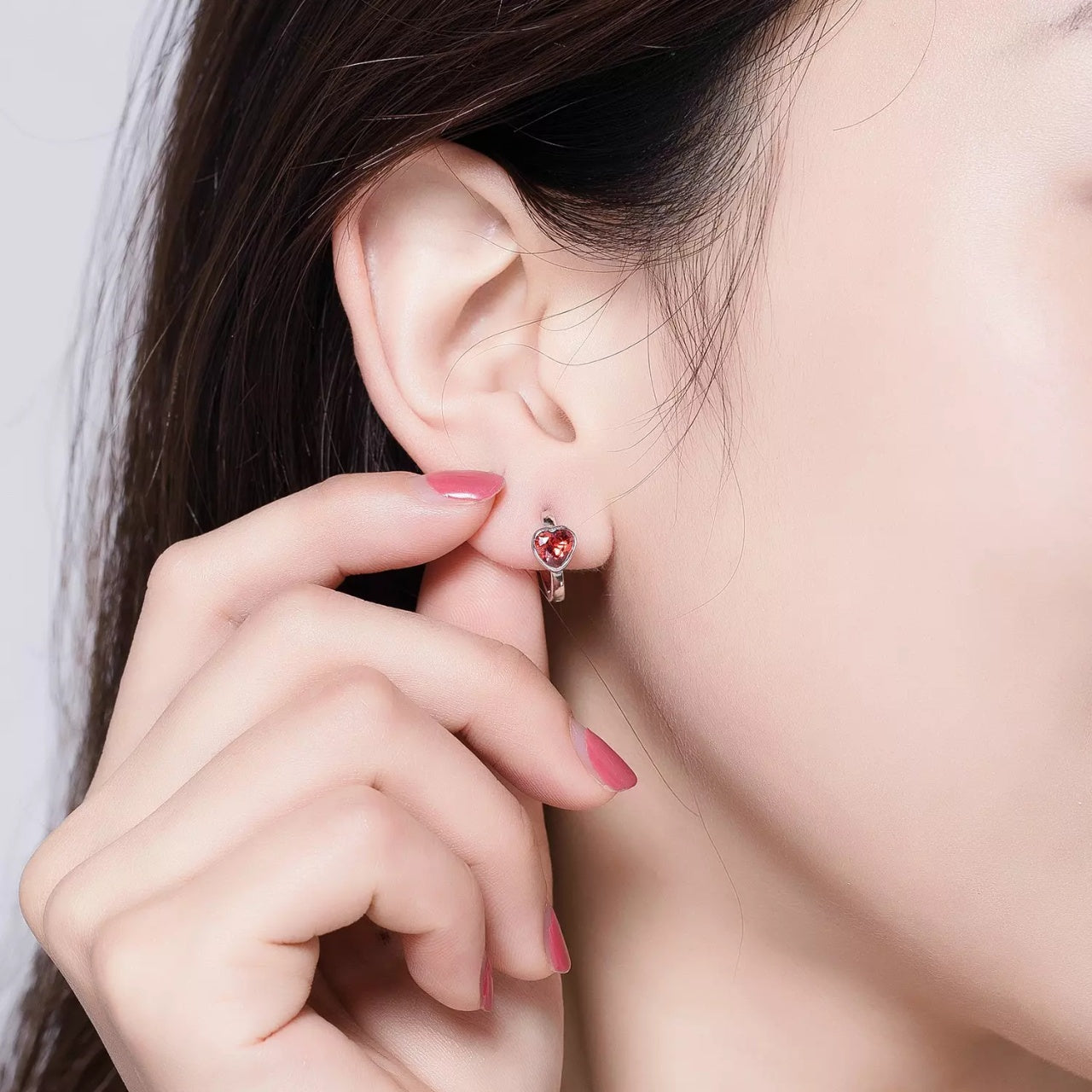Cercei din argint Sweetheart Hoops, Argint 925, Pentru Femei