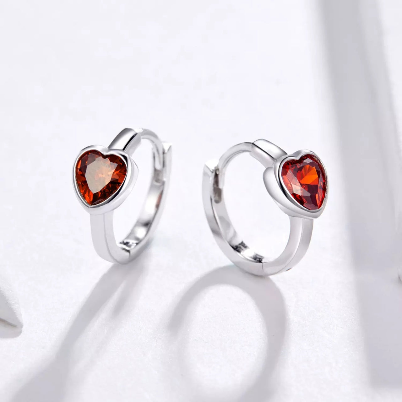 Cercei din argint Sweetheart Hoops, Argint 925, Pentru Femei