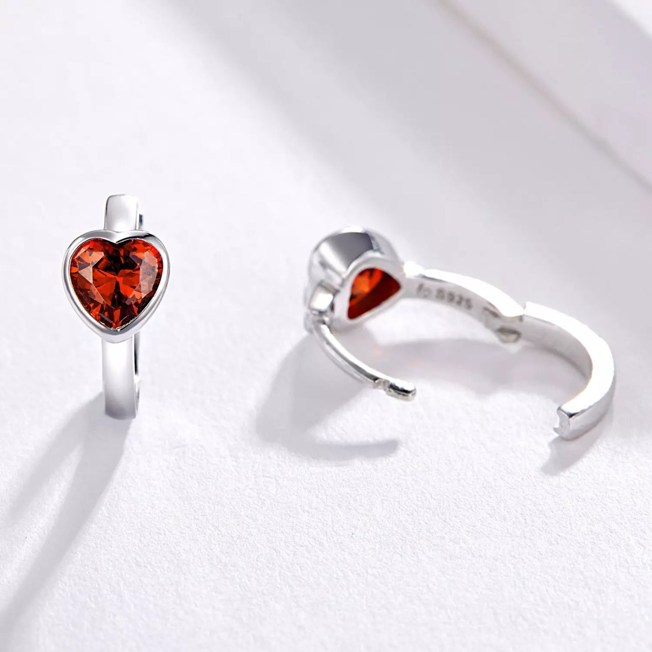 Cercei din argint Sweetheart Hoops, Argint 925, Pentru Femei