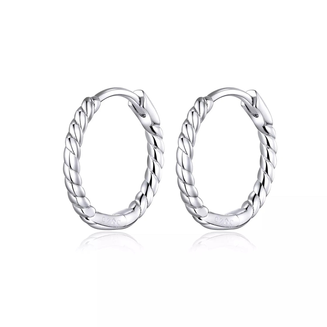 Cercei din argint Swirl Small Hoops, Argint 925, Pentru Femei