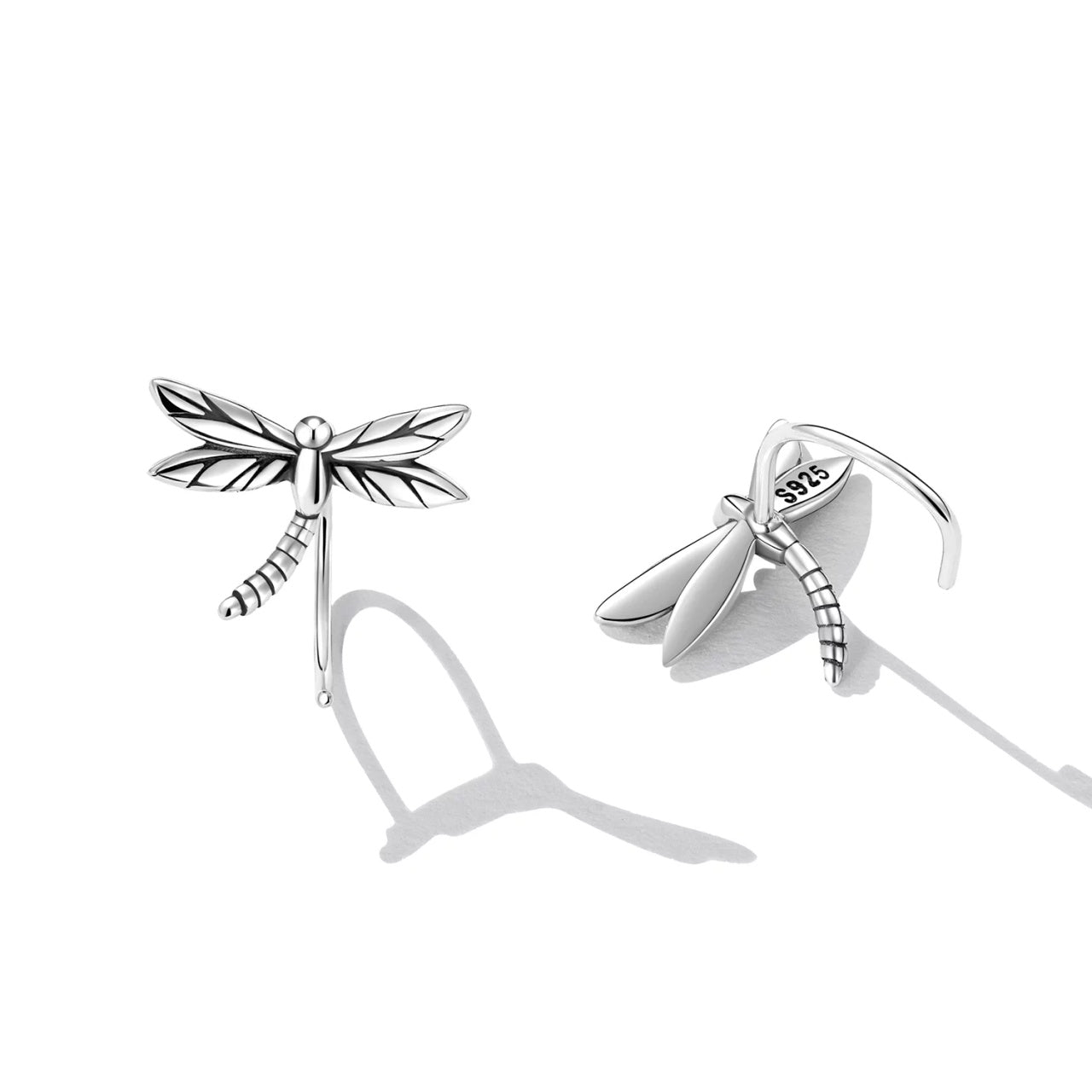 Cercei din argint Tailed DragonFly, Argint 925, Pentru Femei 1.17g