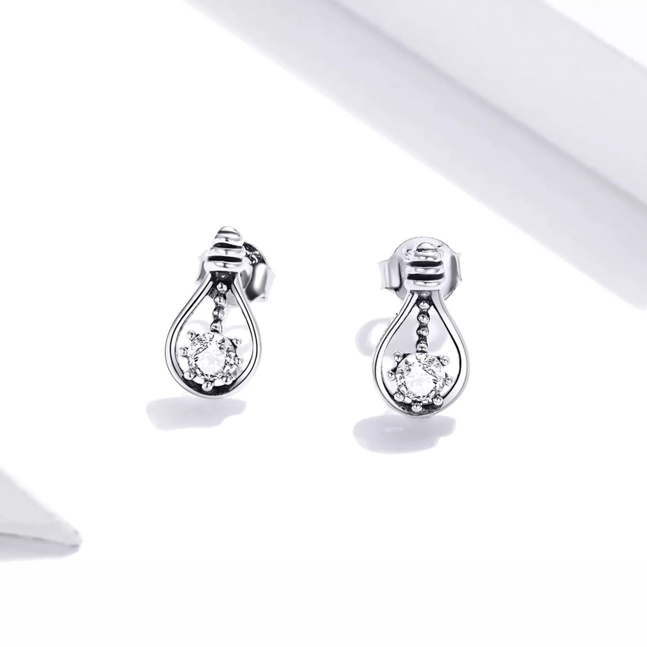 Cercei din argint Tear Drop Crystal, Argint 925, Pentru Femei 1.07g