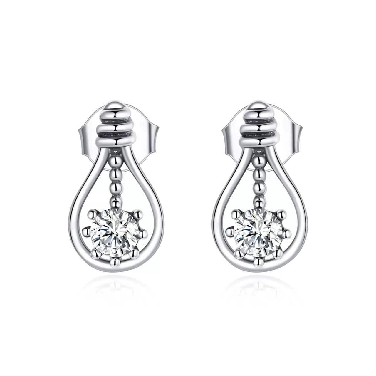 Cercei din argint Tear Drop Crystal, Argint 925, Pentru Femei 1.07g