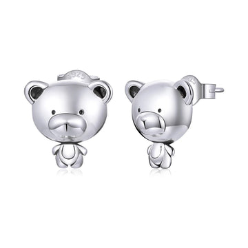 Cercei din argint Teddy Bear, Argint 925, Pentru Femei