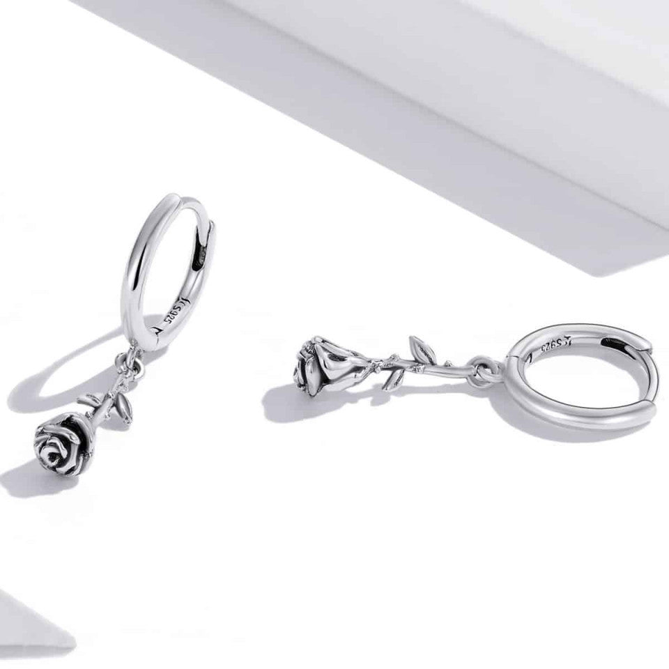 Cercei din Argint 925 - Three dimensional rose 2.5g