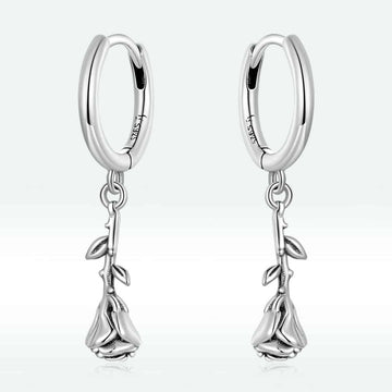 Cercei din Argint 925 - Three dimensional rose 2.5g