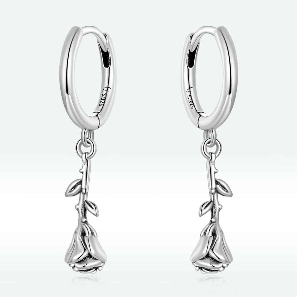 Cercei din Argint 925 - Three dimensional rose 2.5g