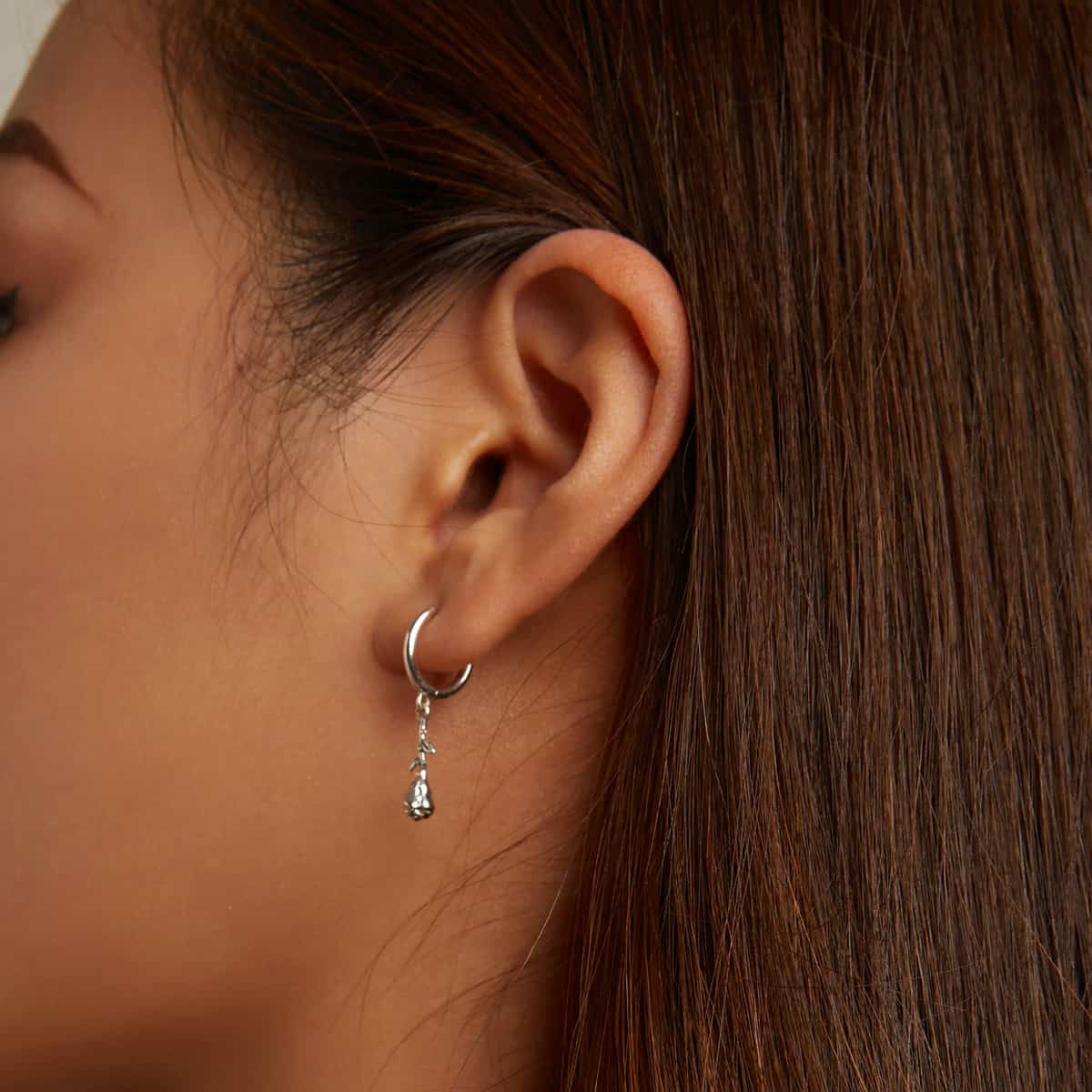 Cercei din Argint 925 - Three dimensional rose 2.5g