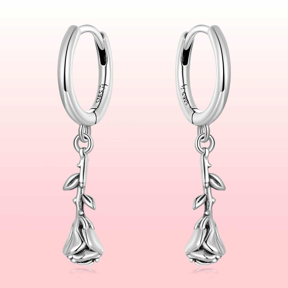 Cercei din Argint 925 - Three dimensional rose 2.5g